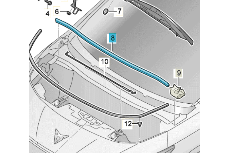 CUPRA Born afdichting voor waterkast CUPRA Born afdichting voor waterkast