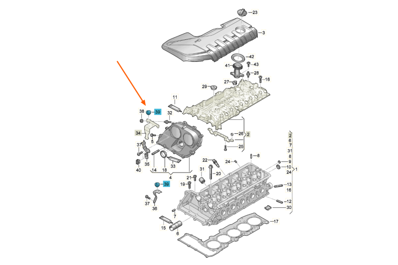 Audi RS3 houder voor afdekking motorcompartiment (14MMx0,8-2MM)
