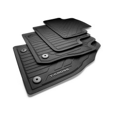 Volkswagen T-Cross rubberen mattenset met type aanduiding (voor- en achterzijde)