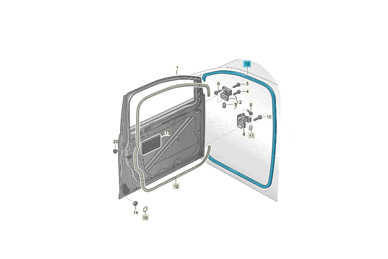 Volkswagen Caddy (SA) portierrubber Volkswagen Caddy (SA) portierrubber