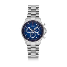 Audi chronograaf RVS (zilver/blauw) horloge