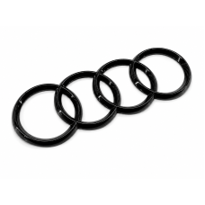 Audi R8 grille-embleem Audi-ringen hoogglans zwart