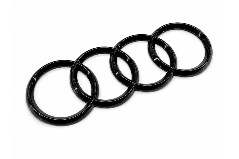 Audi R8 grille-embleem Audi-ringen hoogglans zwart