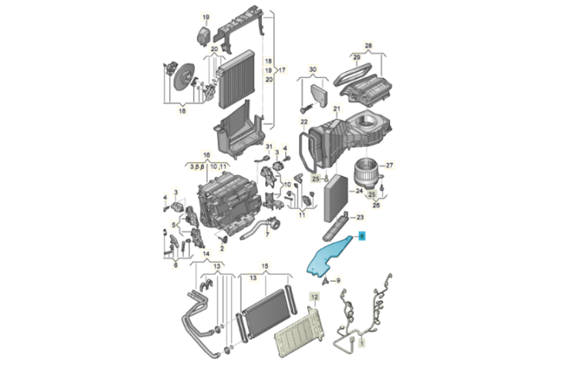 Originele Audi A6/A7 (C7) cabinefilter afdekkap