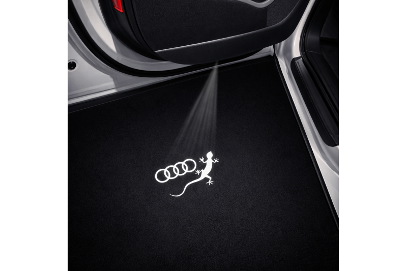Audi instapverlichting LED met logoprojectie van Audi gecko Audi instapverlichting LED met logoprojectie van Audi gecko