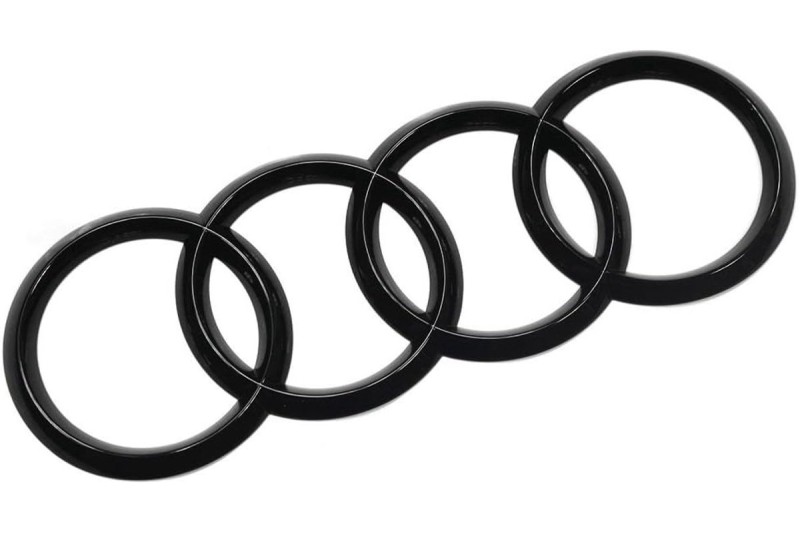 Audi logo zwart voorzijde in hoogglans