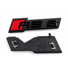 Origineel Audi RS6 grille embleem zwart glans inclusief houder