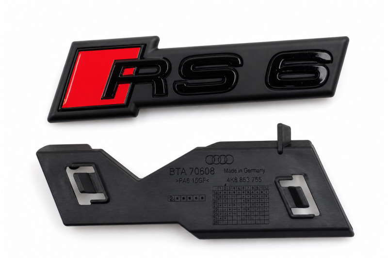 Origineel Audi RS6 grille embleem zwart glans inclusief houder