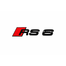 Audi RS6 embleem zwart rood achterzijde