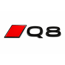 Audi Q8 (e-tron) zwart black edition embleem met ruit