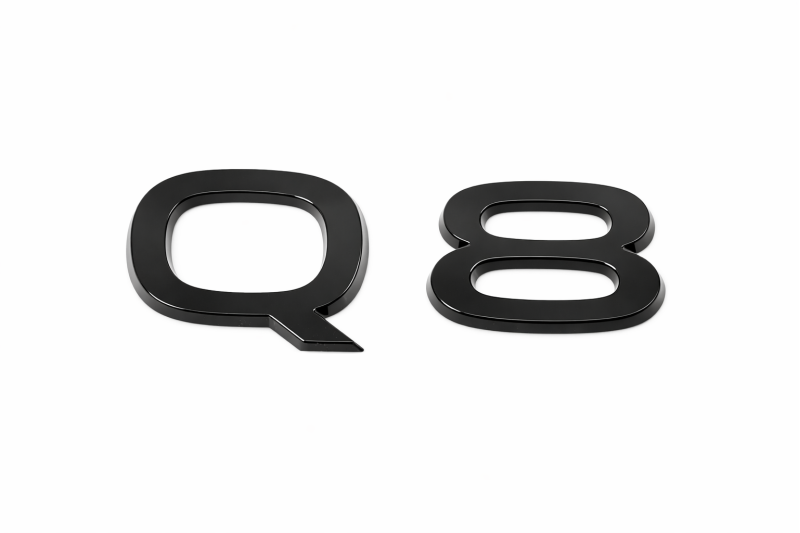 Audi Q8 (e-tron) zwart black edition embleem