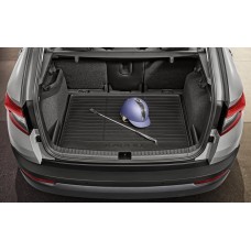 Škoda Karoq (dubbele) rubberen / textiel kofferbakmat