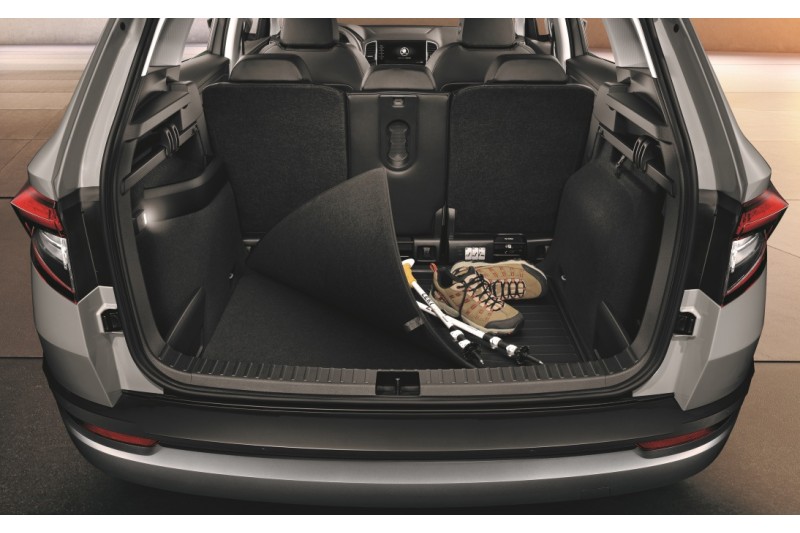 Škoda Karoq (dubbele) rubberen / textiel kofferbakmat