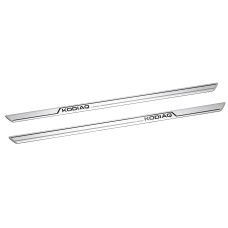 Skoda Kodiaq (57H) instaplijsten zilver (voorzijde)