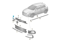 Volkswagen Polo (MK6) 'GTI' embleem voorzijde grille