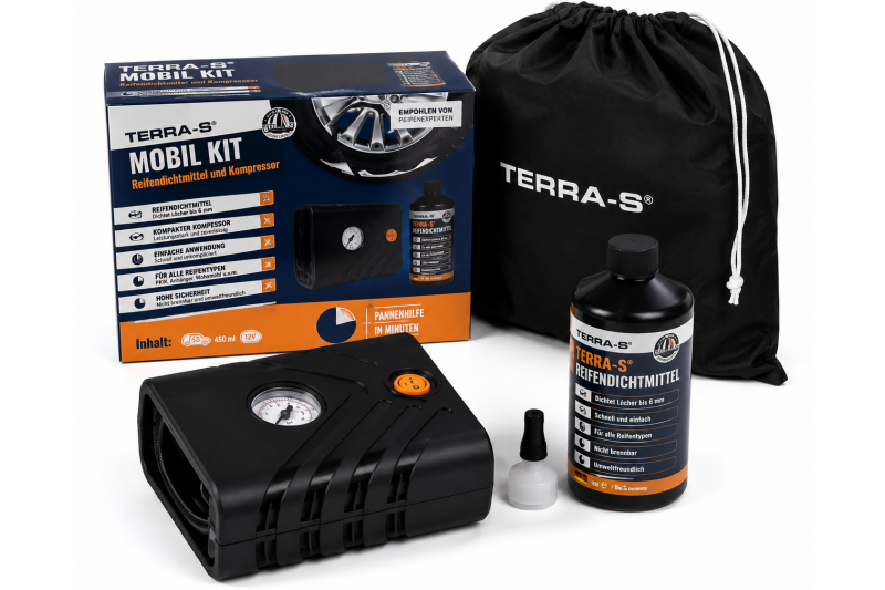 Origineel bandenreparatieset + compressor (450ML)