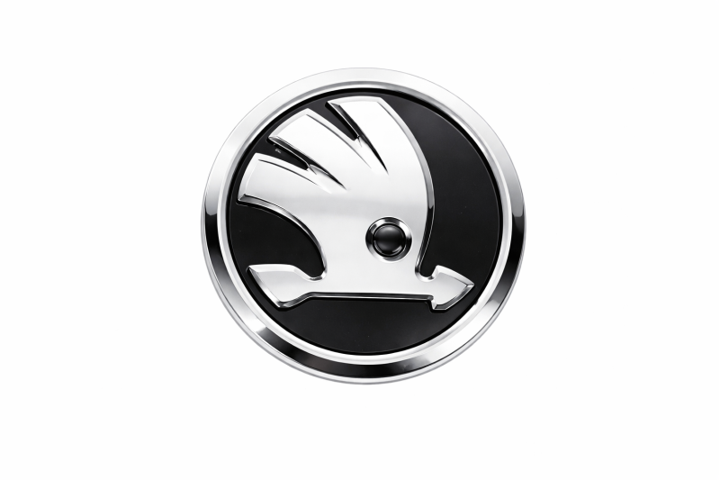 Škoda embleem voorzijde chrome / zwart 
