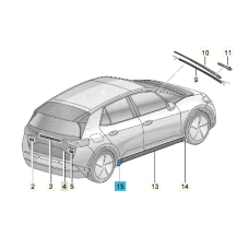 Škoda Enyaq / Elroq dorpellijst (satijnzwart) - rechts achter