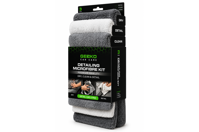 Gecko detail microfiber kit (3 stuks)