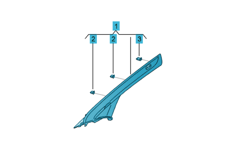 SEAT Ibiza (6J/6P) A-stijlbekleding carbonzwart - rechts