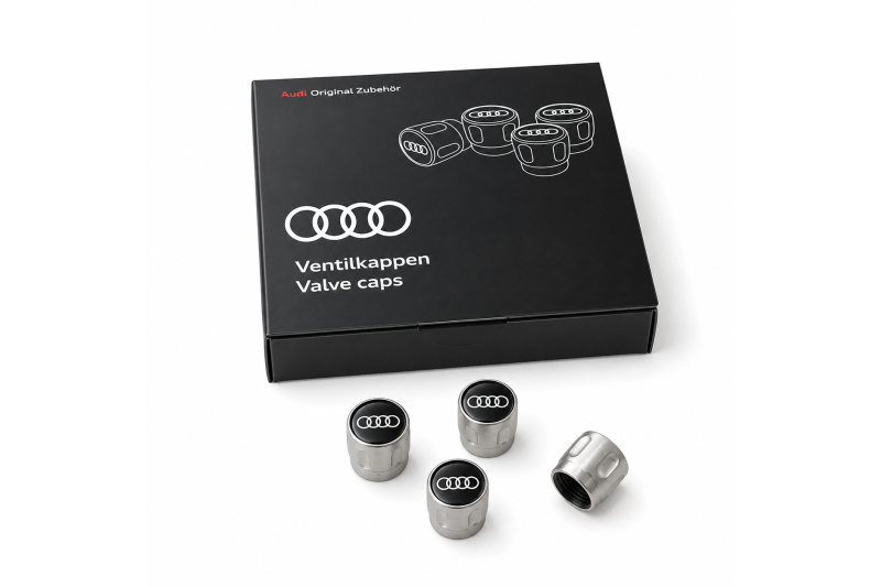 Audi metalen ventieldoppen met logo (4 stuks)