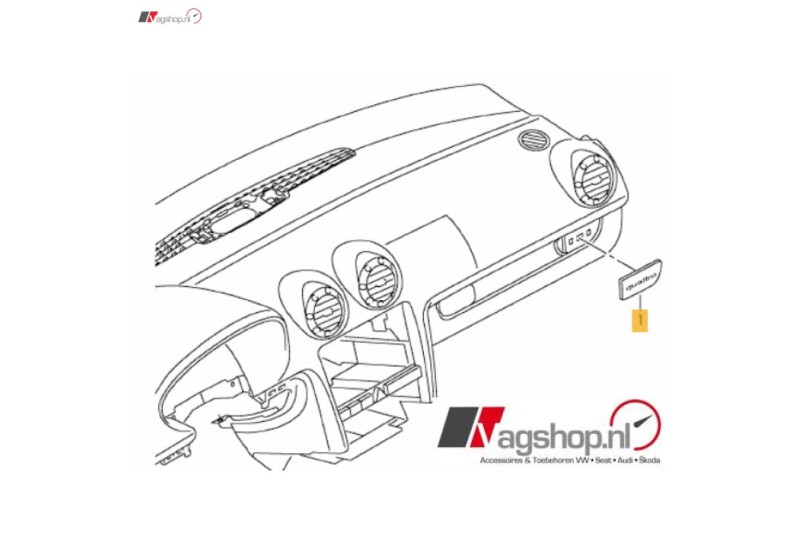 Audi A3 (8P) afdekking voor dashboardkast