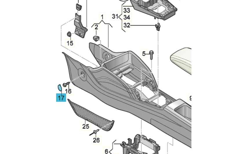 Audi afdekdop middenconsole