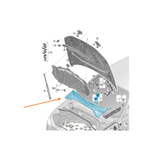 Audi A3 (8V) afdekking waterkast (satijnzwart)