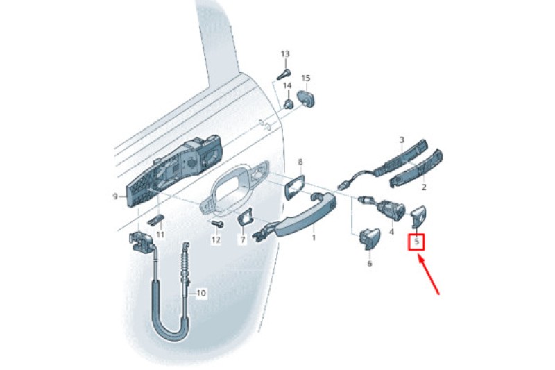 Audi A3 (8V) afdekkap deurgreep bestuurdersportier