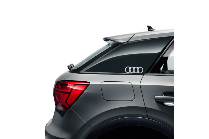 Audi logo 'ringen' decorfoliesticker floret zilver