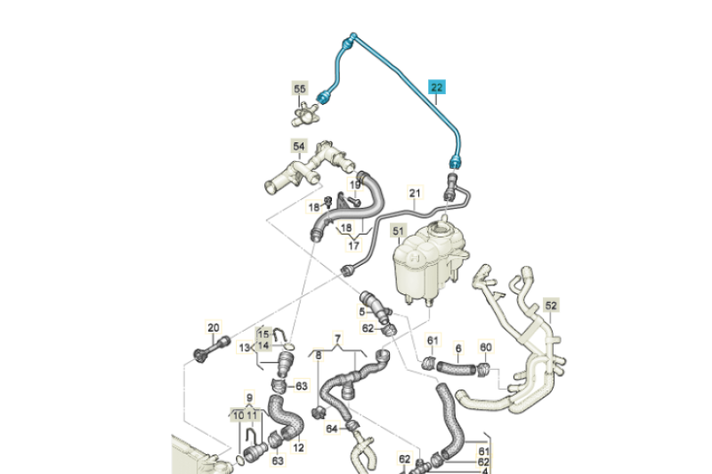 Audi ontluchtingsleiding achter 8W0121081AR