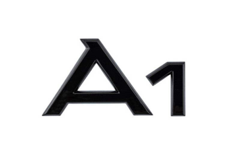 Audi A1 (8X) black edition embleem achterzijde in hoogglans