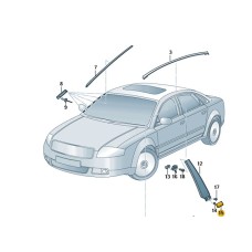 Audi A8 (4E) afdekkap B-stijl 