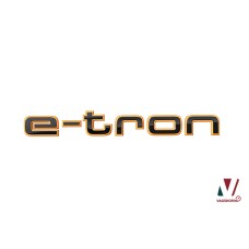Audi 'e-tron' embleem zwart zijkant