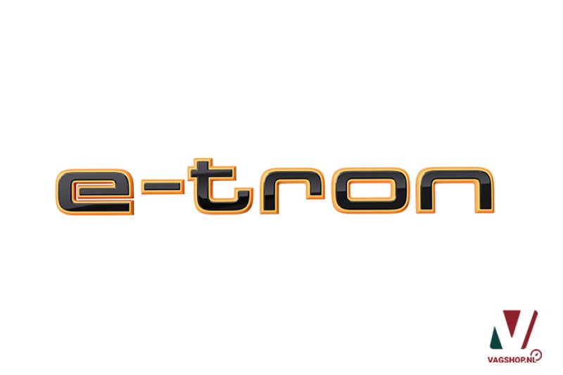 Audi 'e-tron' embleem zwart zijkant