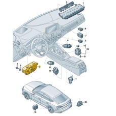Audi A4 (B9), A5 (F5), Q5 (FY), Q7 (4M) multischakelaar met mistachterlicht functie