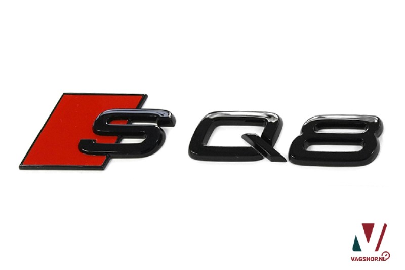 Audi SQ8 embleem achterzijde zwart
