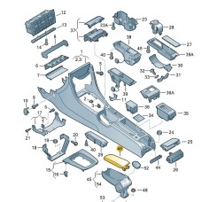 Audi A4 (B6), A6 (4B) originele zwart lederen armsteunklep 