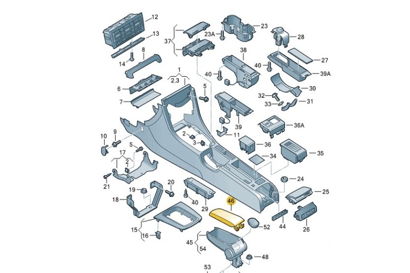Audi A4 (B6), A6 (4B) originele zwart lederen armsteunklep 
