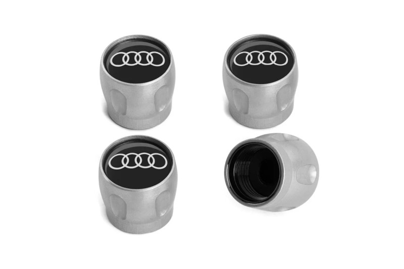 Audi metalen ventieldoppen met logo (4 stuks) Audi metalen ventieldoppen met logo (4 stuks)