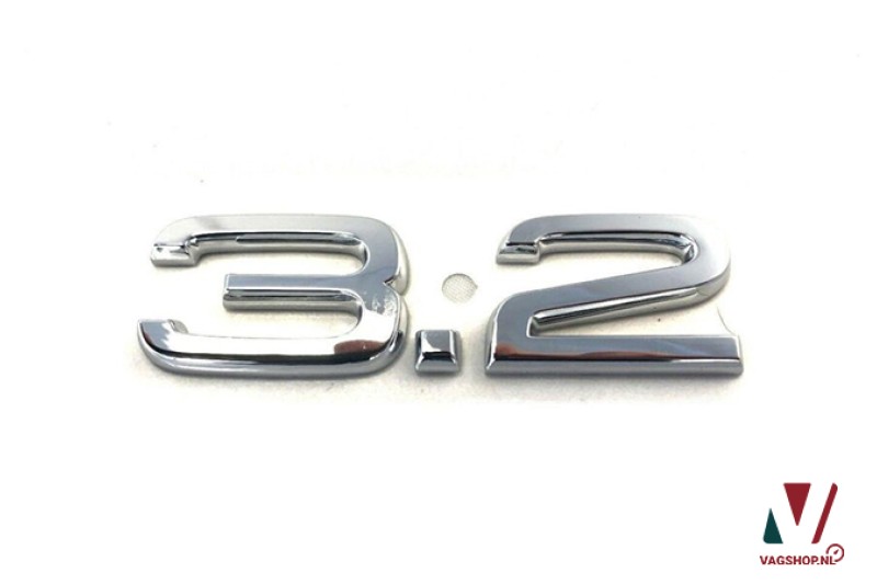 Audi 3.2 embleem chrome achterzijde 