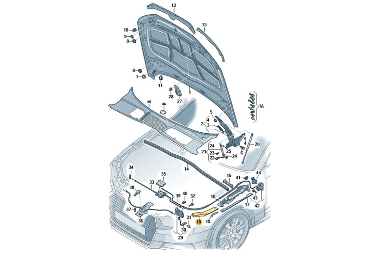 Audi A4 (B9) afdekking koplamp 