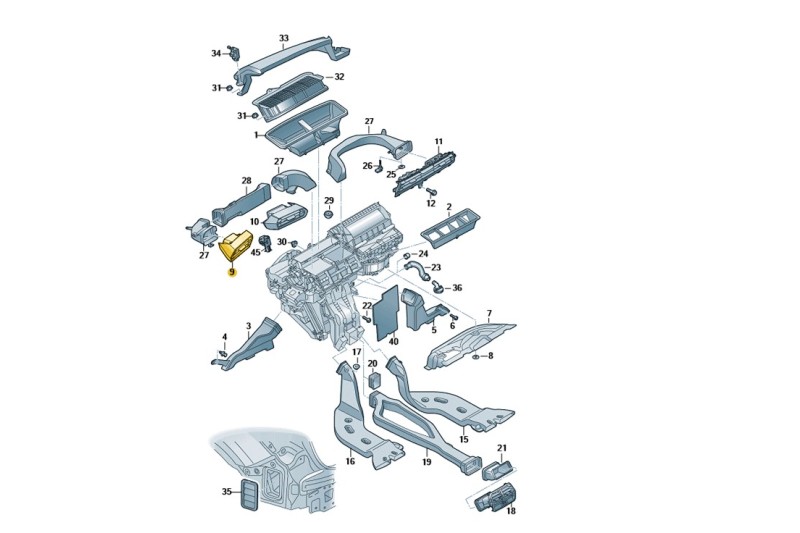 Audi A3 8Y luchtrooster bestuurderskant