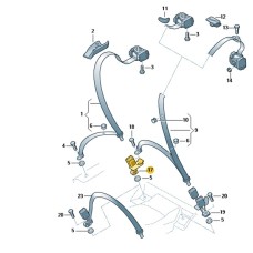 Audi A4 (B6/B7) gordelslot achterbank rechts midden