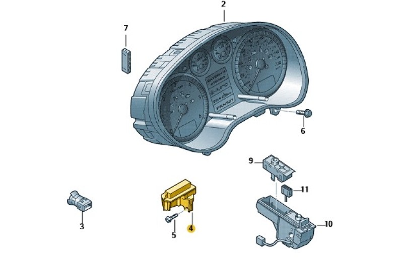 Audi ontvanger radiografische klok (OEM: 8K0919145A)