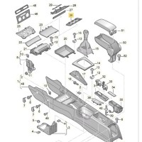 Audi A3 8P afdekking opbergvak middenconsole 