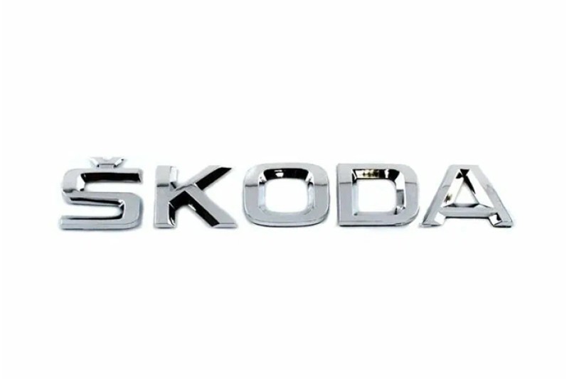 Škoda plak embleem achterkant