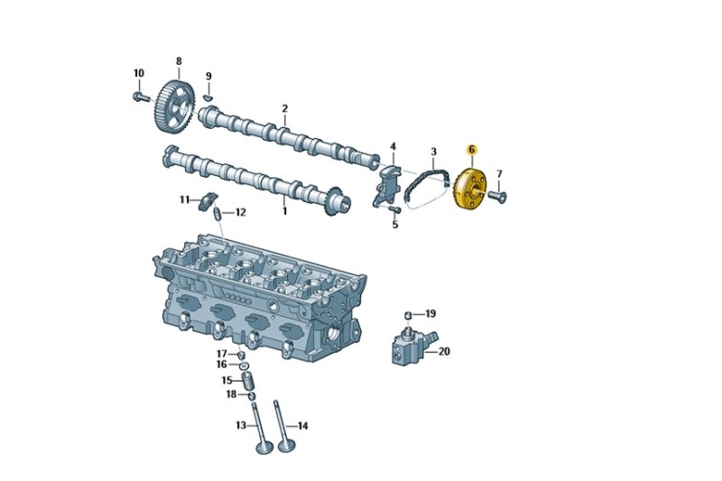Nokkenasversteller (OEM: 06F109088J)