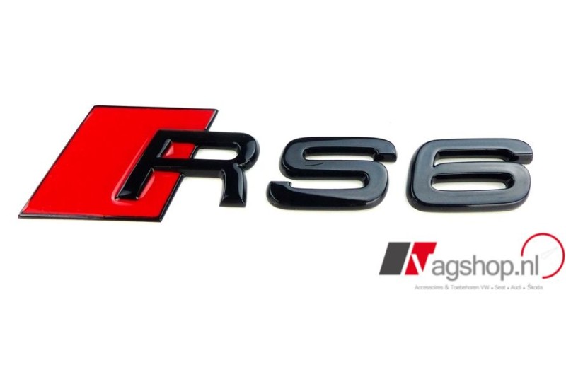 Audi RS6 embleem zwart rood achter