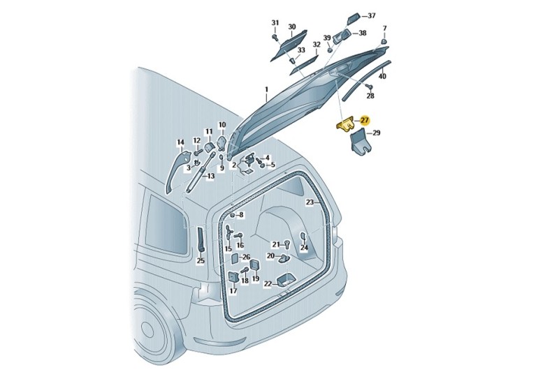Achterklepslot Sharan 7N/ Touareg 7P